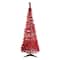 6ft. Pre-Lit Red Tinsel Artificial Pop-Up Christmas Tree, Clear Lights